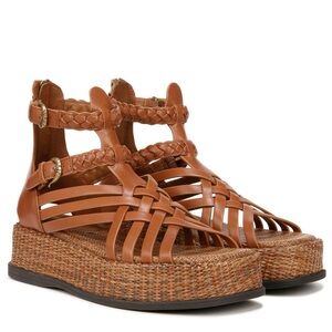 Sam Edelman Nicki Platform Gladiator Sandals Ankle Strap Brown Leather 8.5 NEW